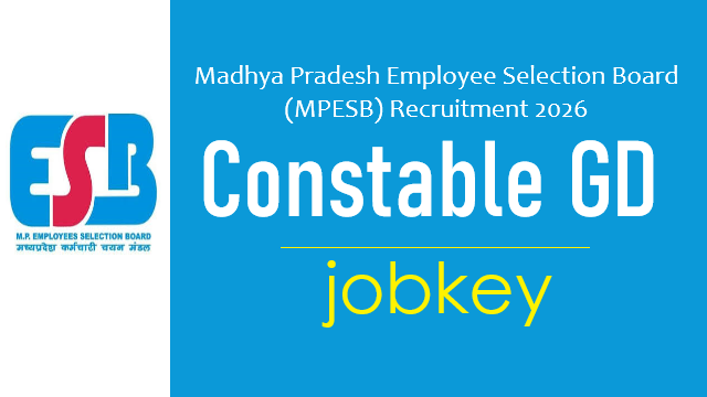 MPESB MP Police Constable GD Online Form 2026-jobkey